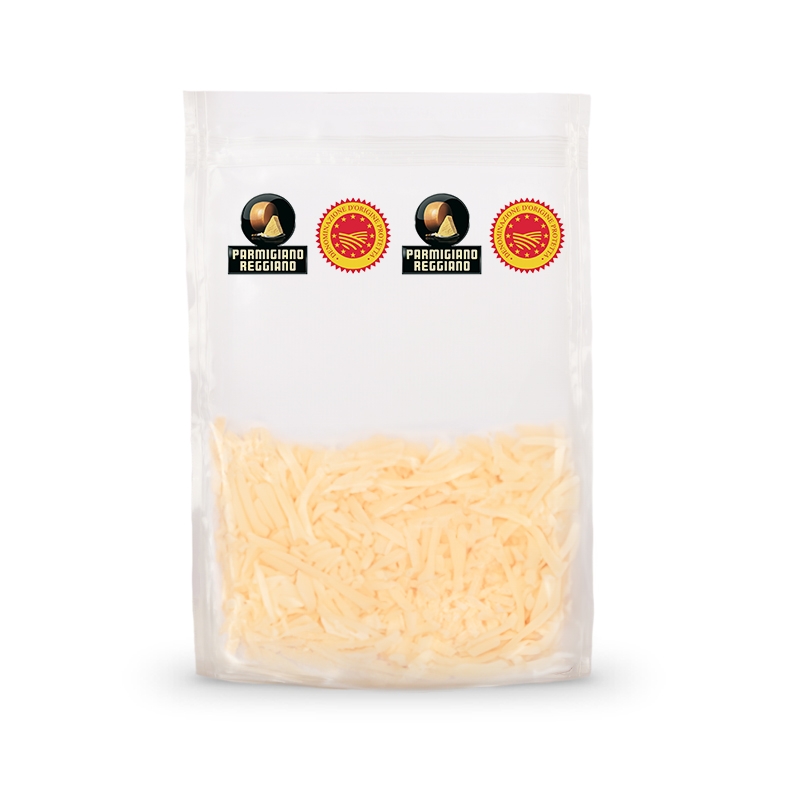 Organic Parmigiano Reggiano in Julienne Strips in Standup Sachets 60g 150g
