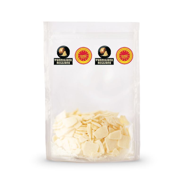 Organic Parmigiano Reggiano Flakes in Standup Sachets 60g 150g